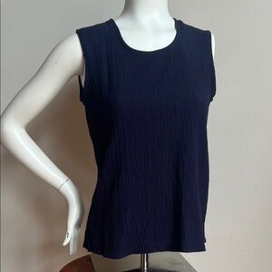 Analogy Classic Navy Sleeveless Tank Top with ribbed fabric